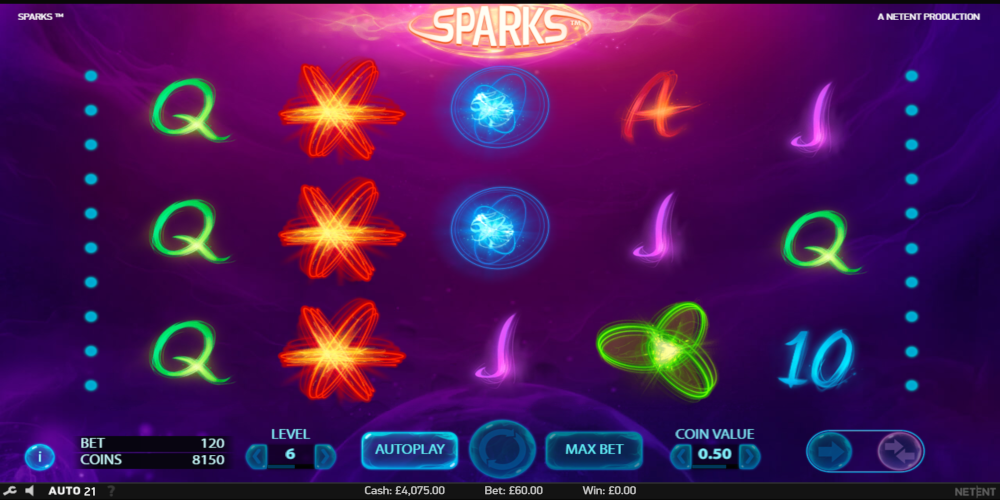 Sparks slot game GamePlay
