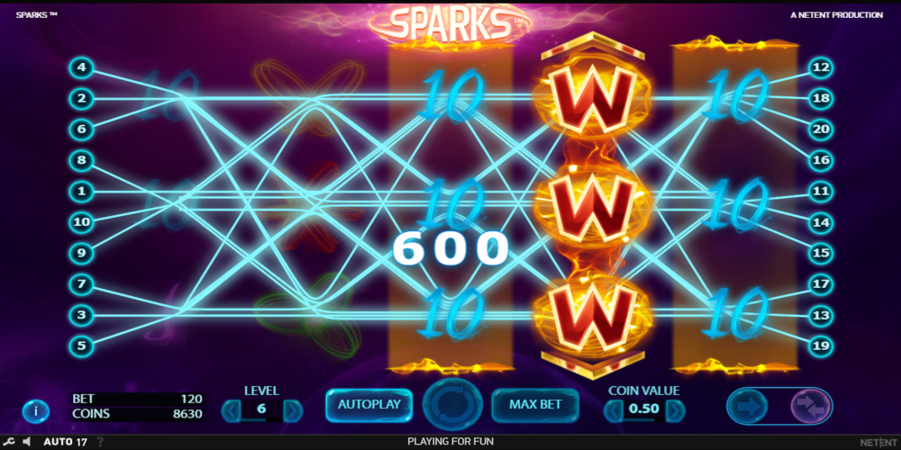 Sparks slot game Win