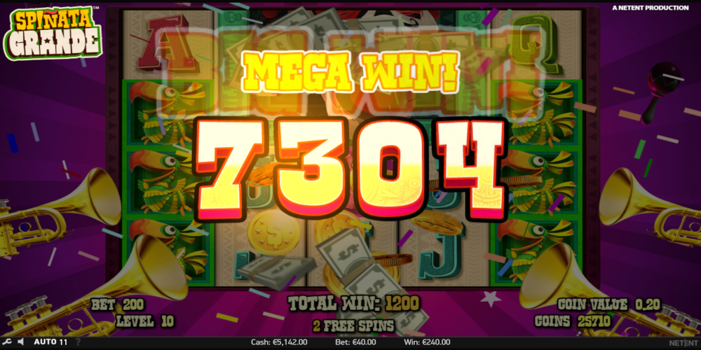 Spinata Grande slot game Mega Win