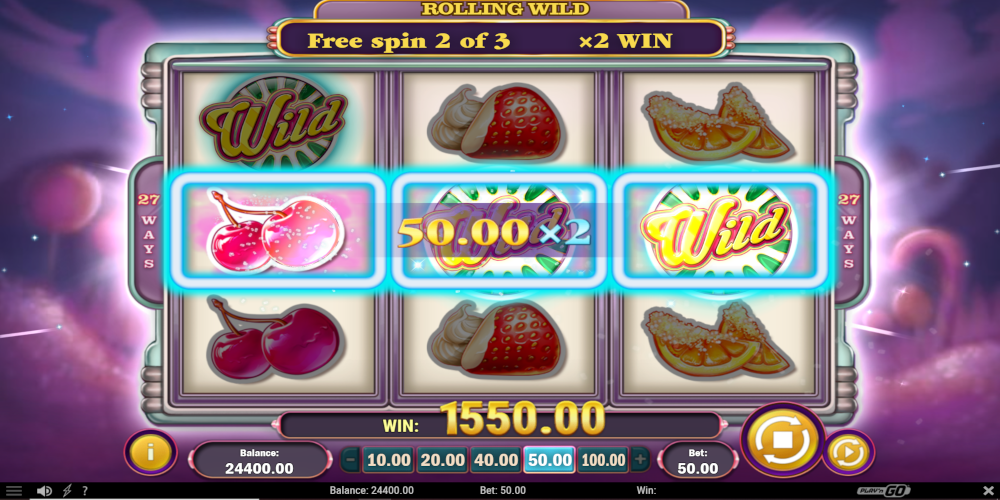 Sweet 27 slot game Rolling Wild Bonus