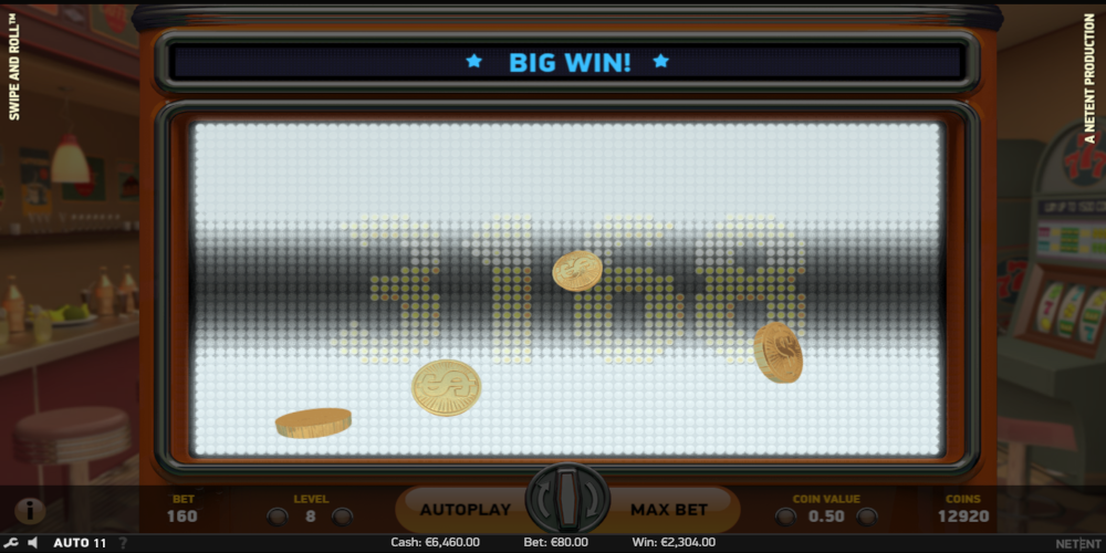 Swipe and Roll slot game Big Win