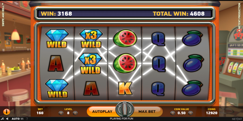 Swipe and Roll slot game Win
