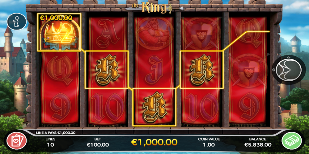 The King slot game Big Win