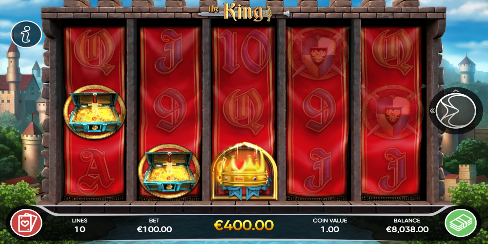 The King slot game Gameplay Win