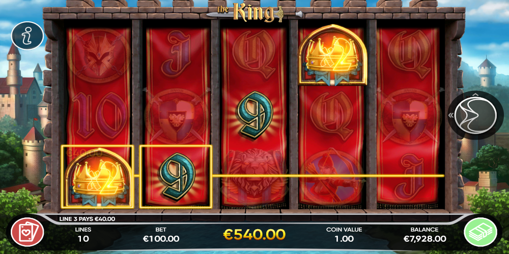 The King slot game Wild Symbols Win