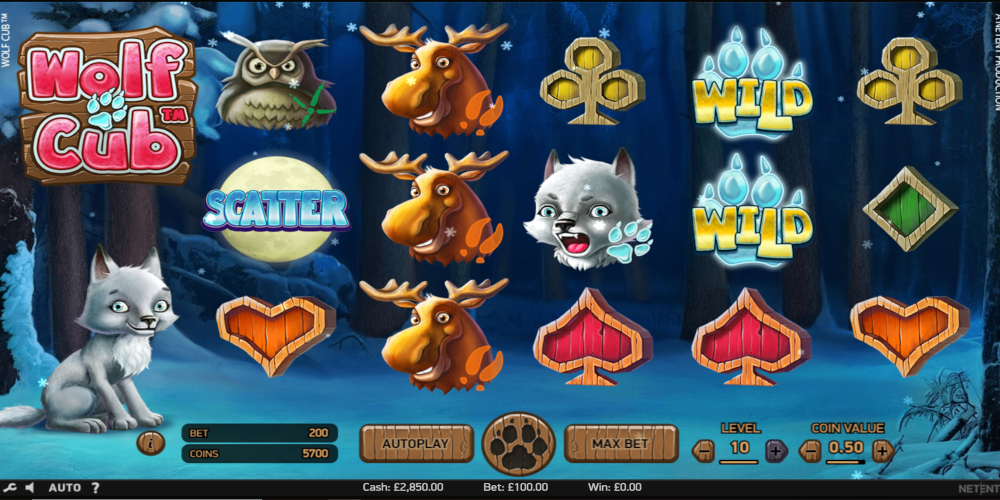 Wolf Cub slot game by NetEnt - GamePlay