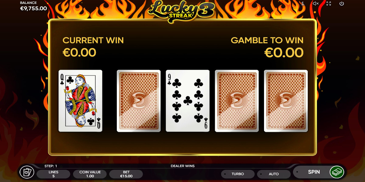 Lucky Streak 3 slot game Gamble feature let you Double your Win
