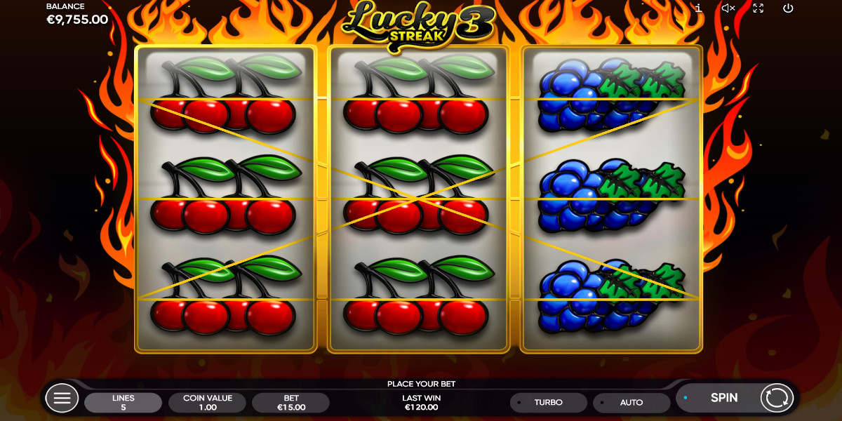 Lucky Streak 3 slot game Has maximum 5 paylines