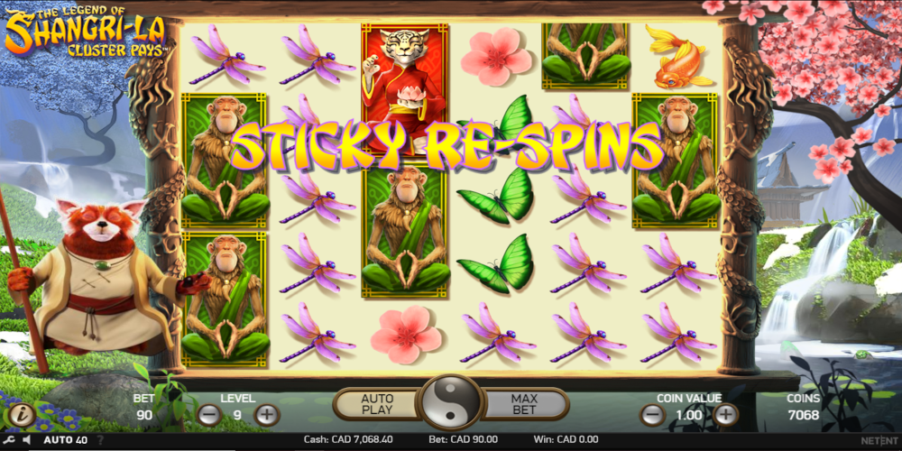 Shangri La slot game Sticky Respin