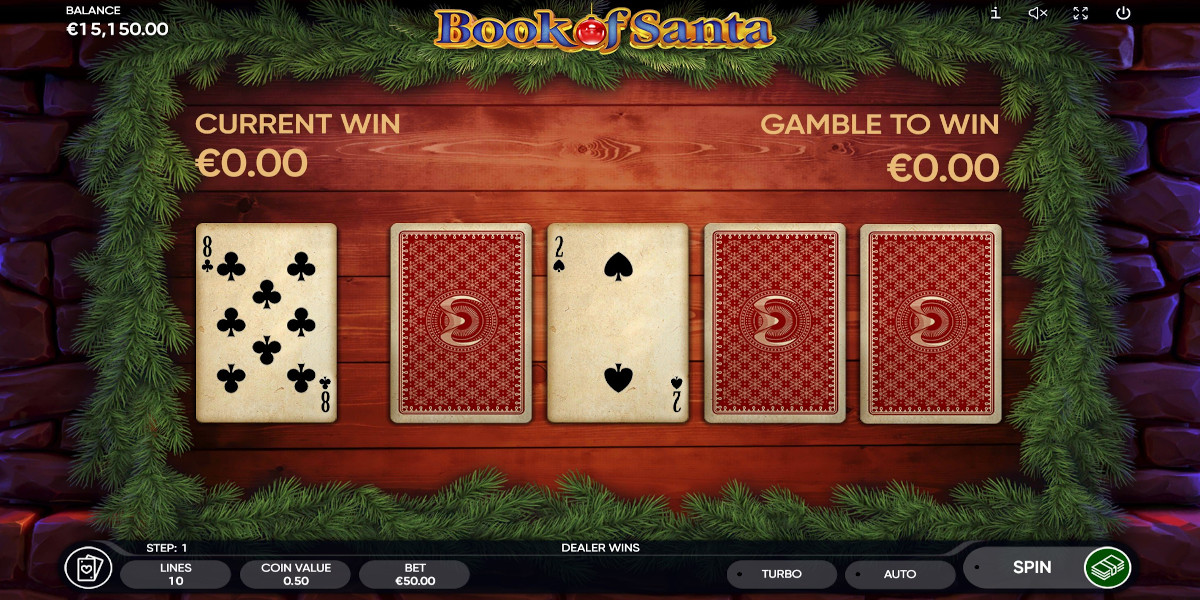 Book of Santa slot game Gamble feature let you double your win Book of Santa slot game Gamble feature let you double your win