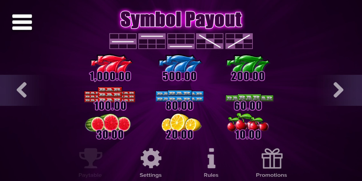 Hit It Hard slot game PayTable