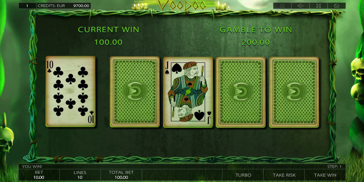 Voodoo slot game Risk Game feature