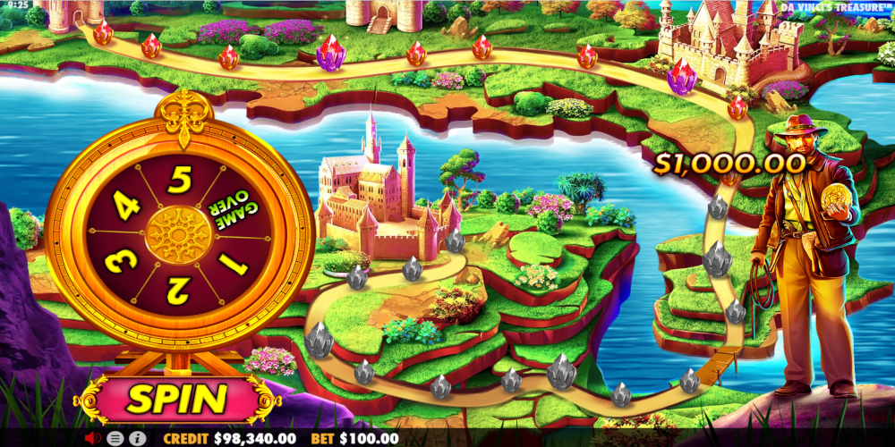 Da Vinci's Treasure slot game Wheel Spin