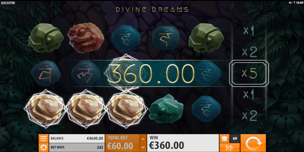 Divine Dreams slot game Gameplay