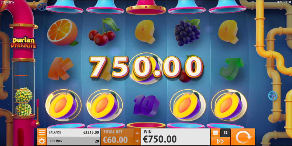 Durian Dynamite slot game Gameplay Win