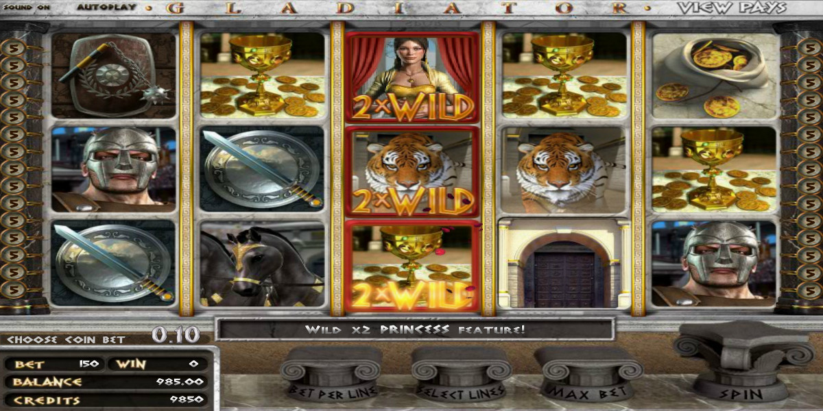 Gladiator slot game Wild Symbol Win