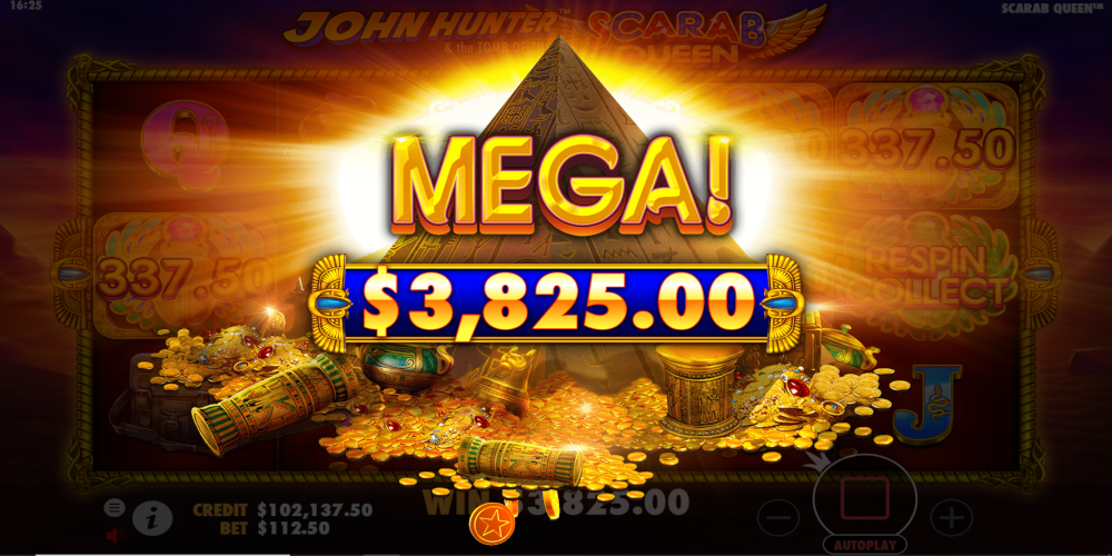 John Hunter and the Tomb of the Scarab Queen slot game Mega Win John Hunter and the Tomb of the Scarab Queen slot game Mega Win