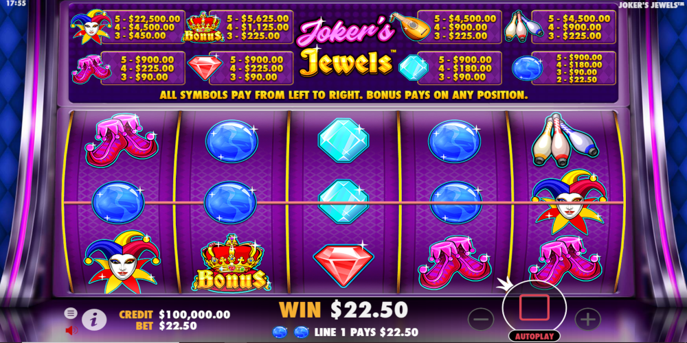 Joker's Jewels slot RTP - 96.5% Joker's Jewels slot RTP - 96.5%