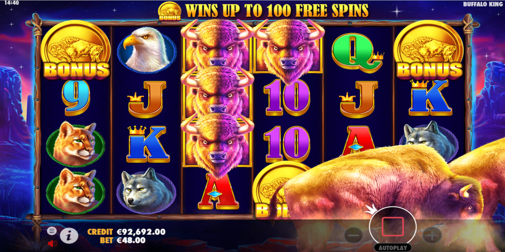 Buffalo King casino slot game Bonus