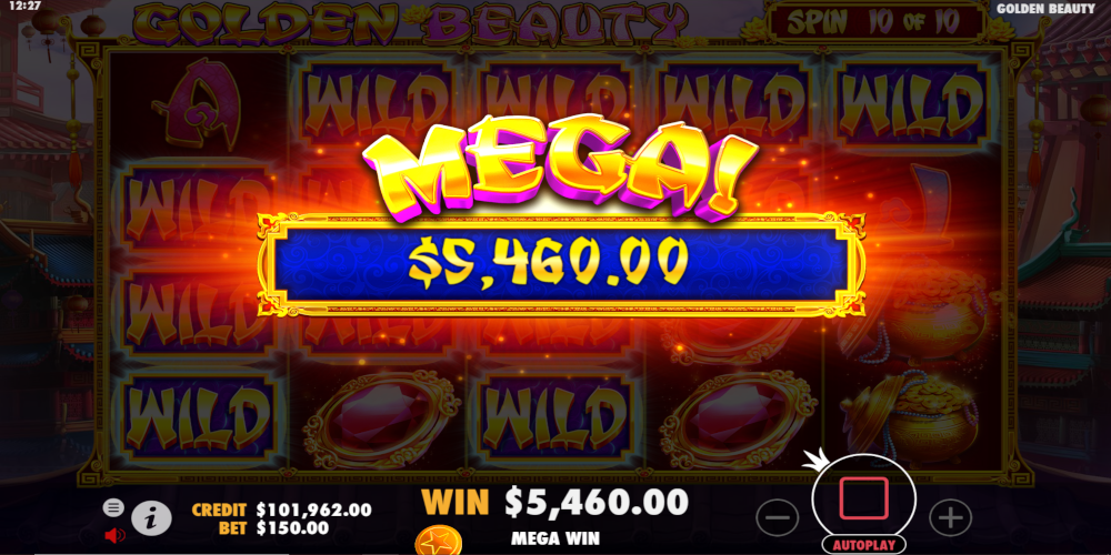 Golden Beauty slot game Mega Win Golden Beauty slot game Mega Win