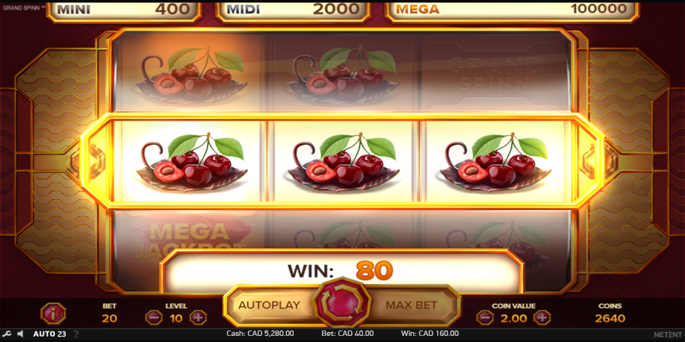 Grand Spinn slot game GamePlay