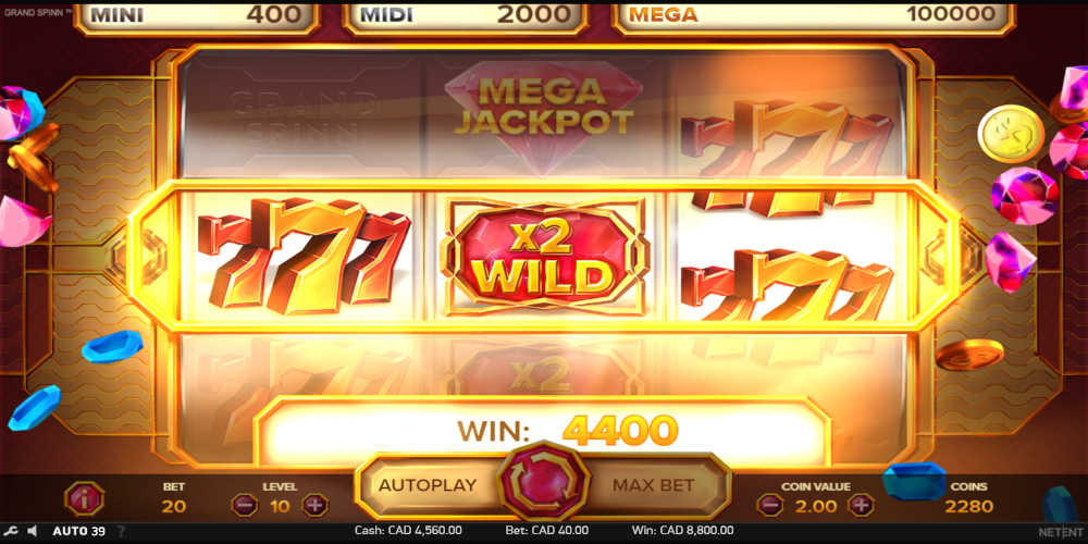 Grand Spinn slot game Super Win