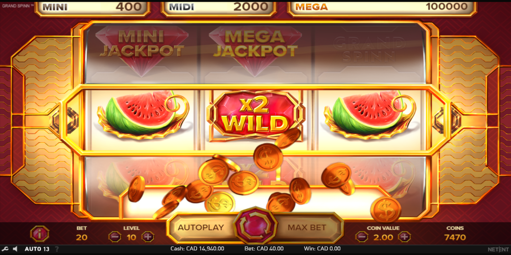 Grand Spinn slot game Wild feature