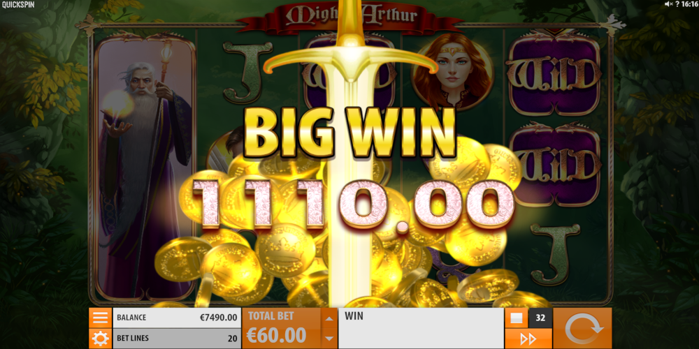 Mighty Arthur slot game Big Win