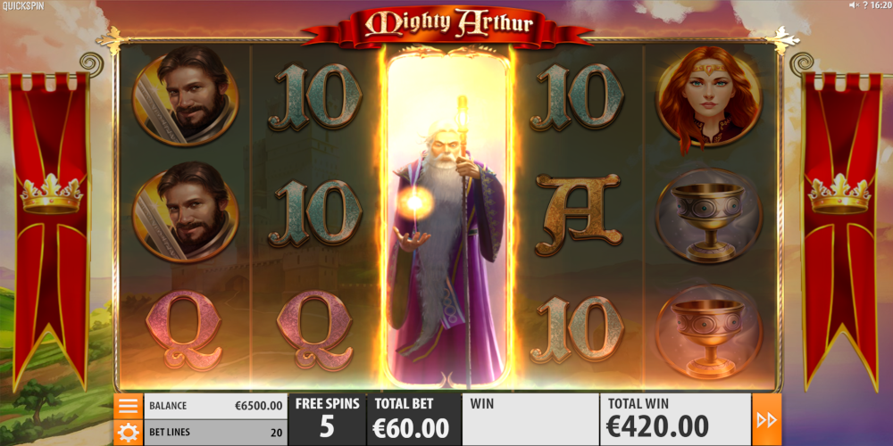 Mighty Arthur slot game Free Spin