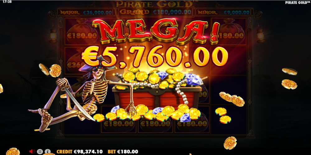 Pirate Gold slot game Mega Win