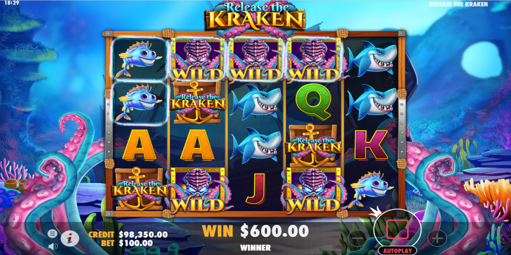 Release the Kraken slot game GamePlay