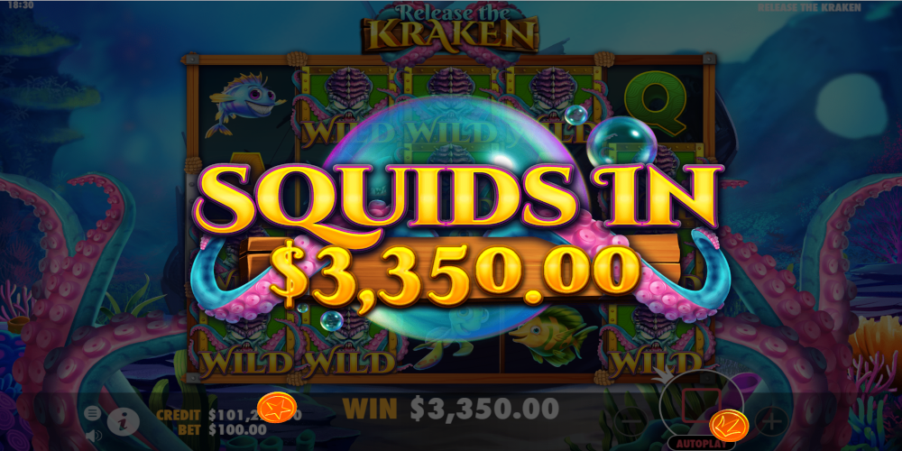 Release the Kraken slot game Win