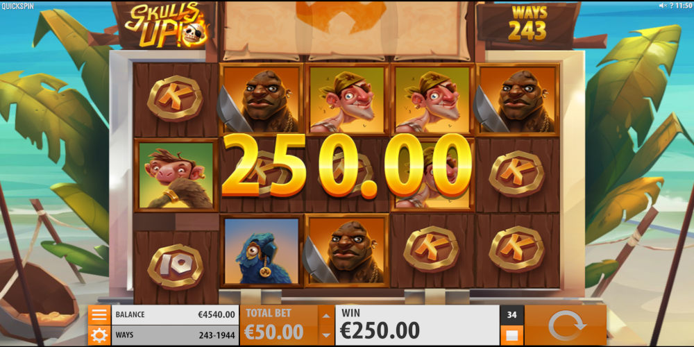 Skulls Up! slot game GamePlay