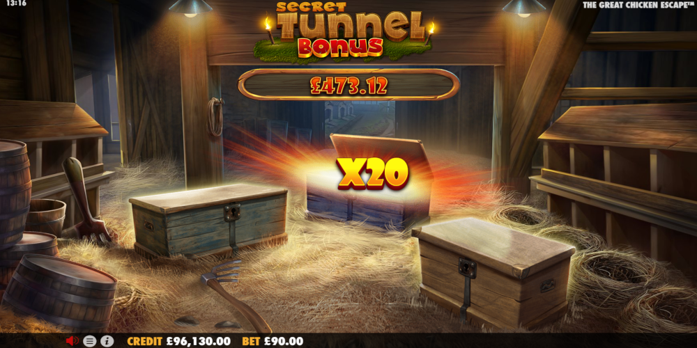 The Great Chicken Escape slot game Secret Tunnel Bonus