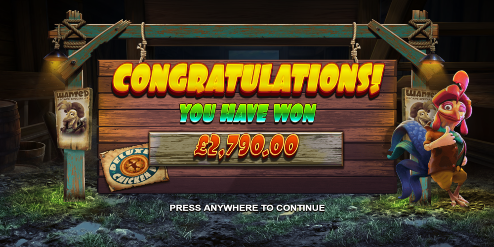 The Great Chicken Escape slot game Win