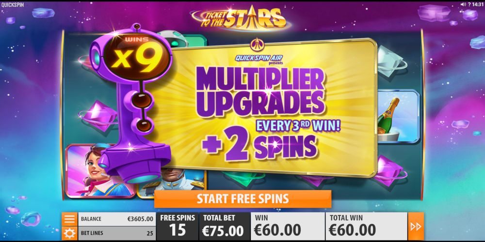 Ticket to the Stars slot game Free Spin
