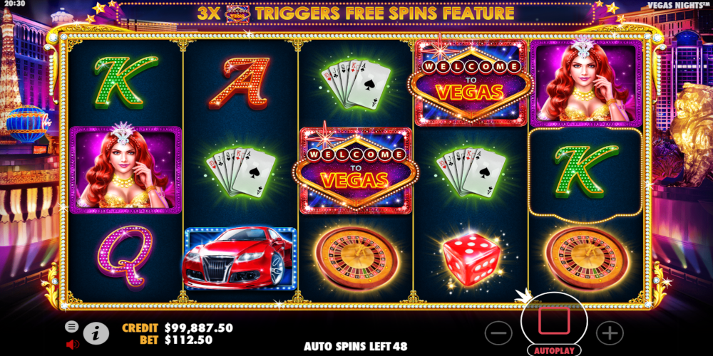Vegas Nights slot game GamePlay