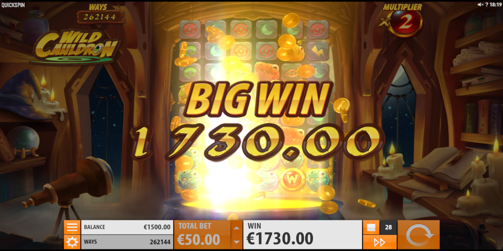 Wild Cauldron slot game Big Win