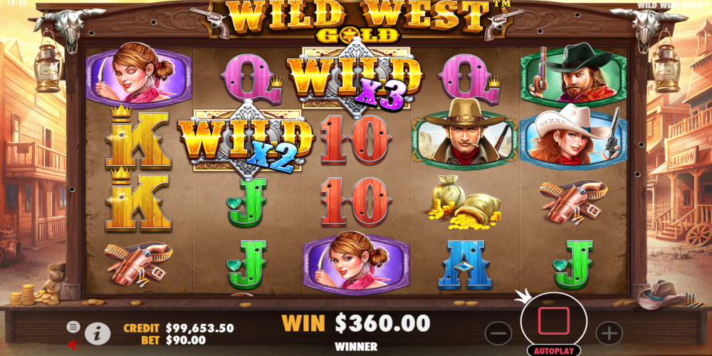 Game slot Wild West Gold - Wild symbols win