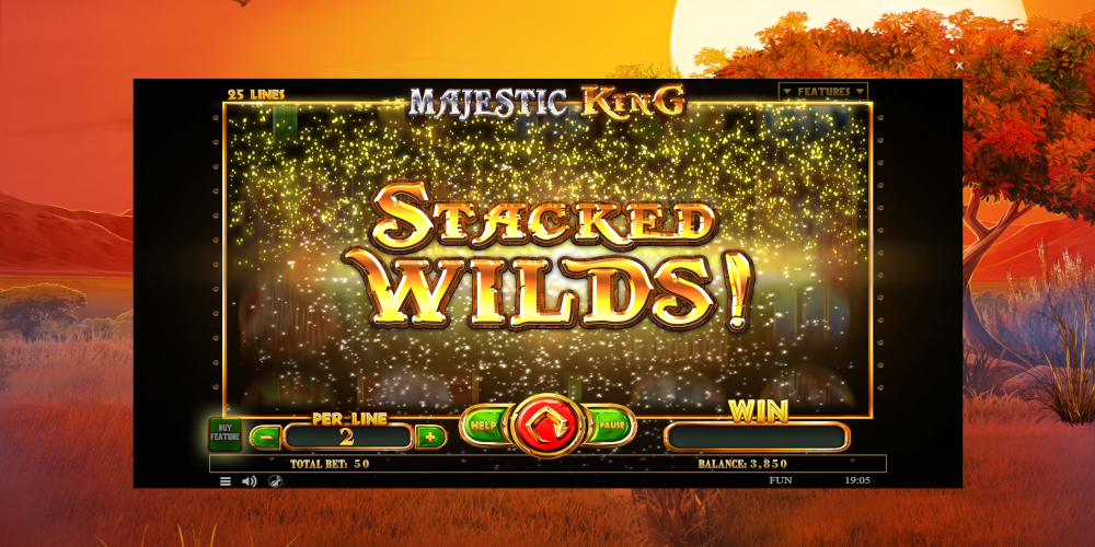Majestic King slot game Stacked Wilds
