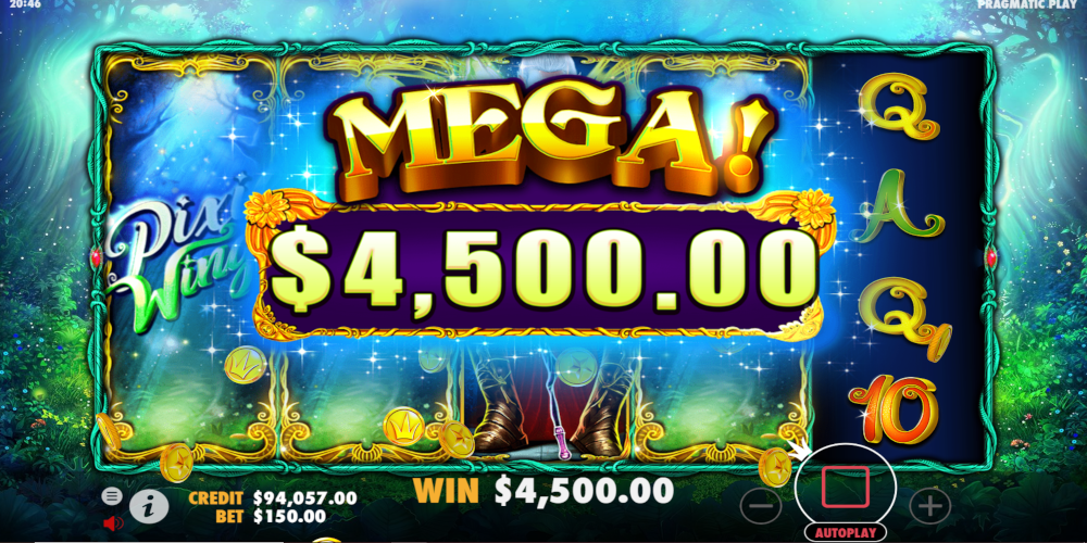 Pixie Wings casino slot game Mega Win