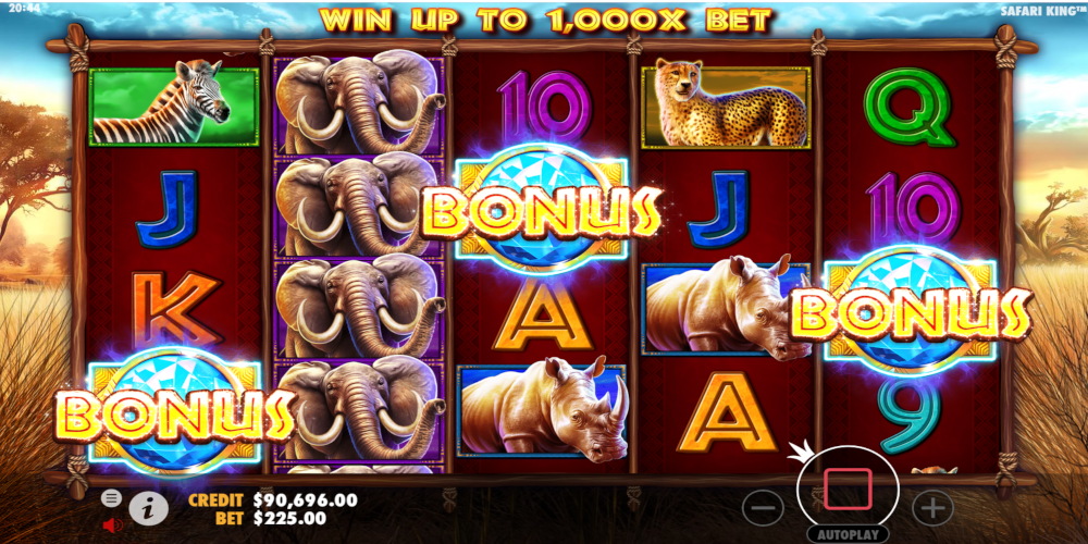 Safari King slot game Bonus