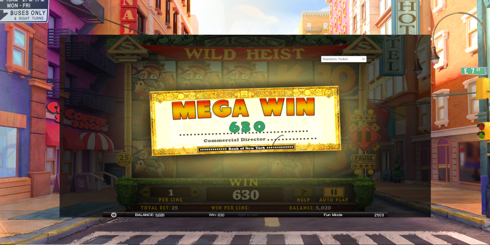 Wild Heist slot game Mega Win