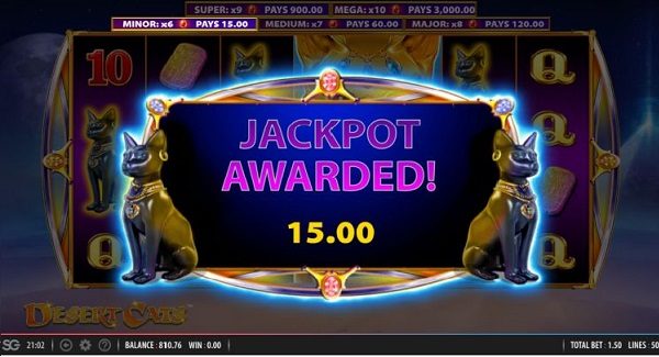 Desert Cats slot game Jackpot