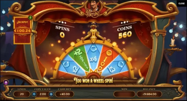 Dr Fortuno slot game Wheel spin Dr Fortuno slot game Wheel spin