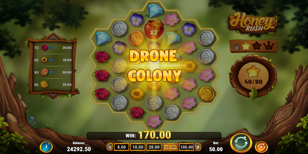 Honey Rush slot game Drone Colony feature