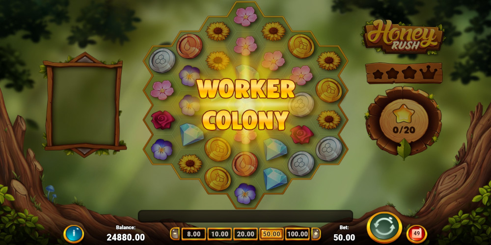 Honey Rush casino slot game Worker Colony feature