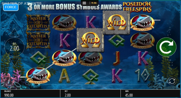 Masters of Atlantis slot game Free spins