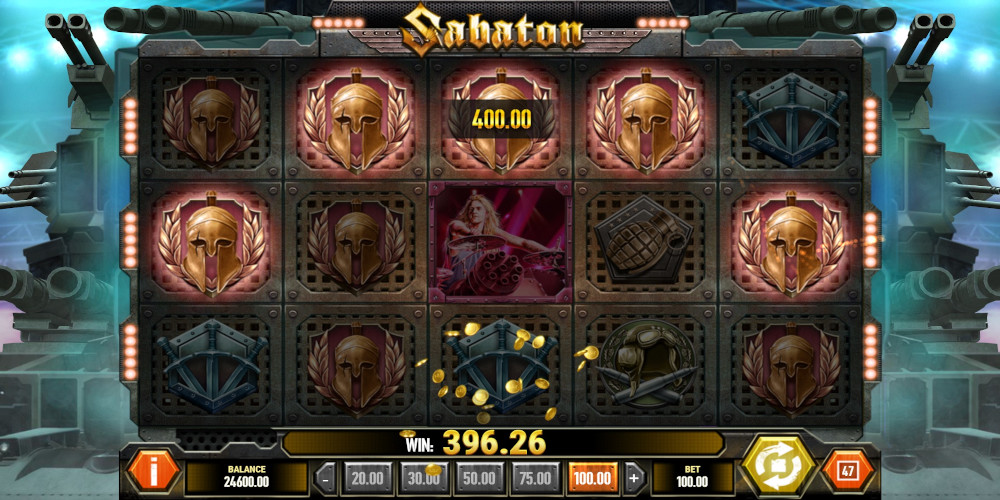 Sabaton slot game Gameplay Win