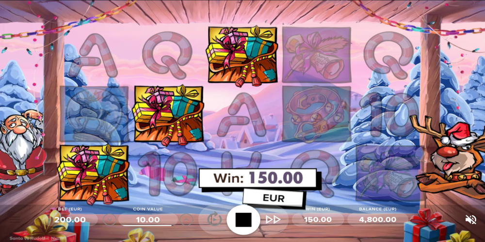 Santa vs Rudolf slot game GamePlay